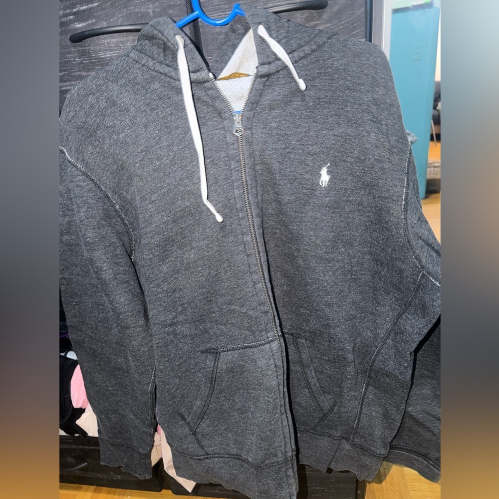 Polo by Ralph Lauren Men's Charcoal Zip-Up Hoodie